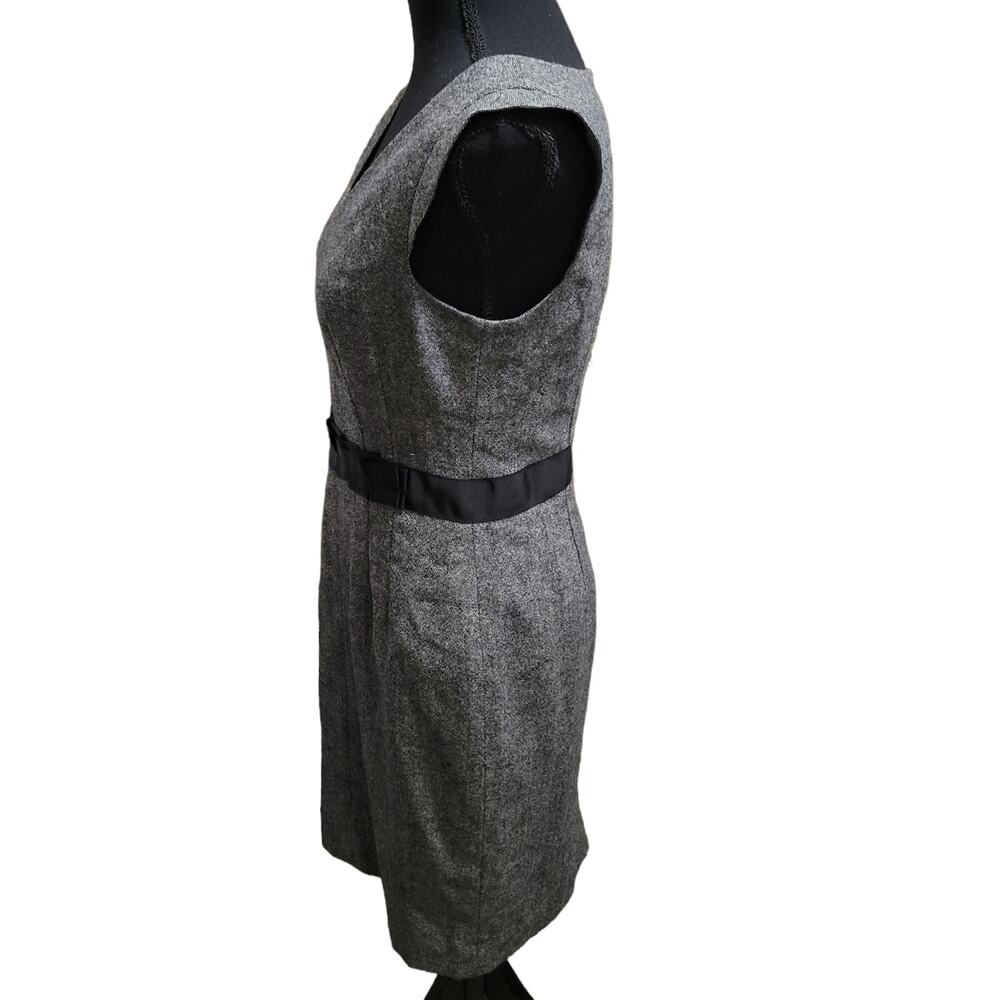 Banana Republic Gray Black White Wool Blend Tweed Pencil Dress, Sz 4 - Picture 6 of 9